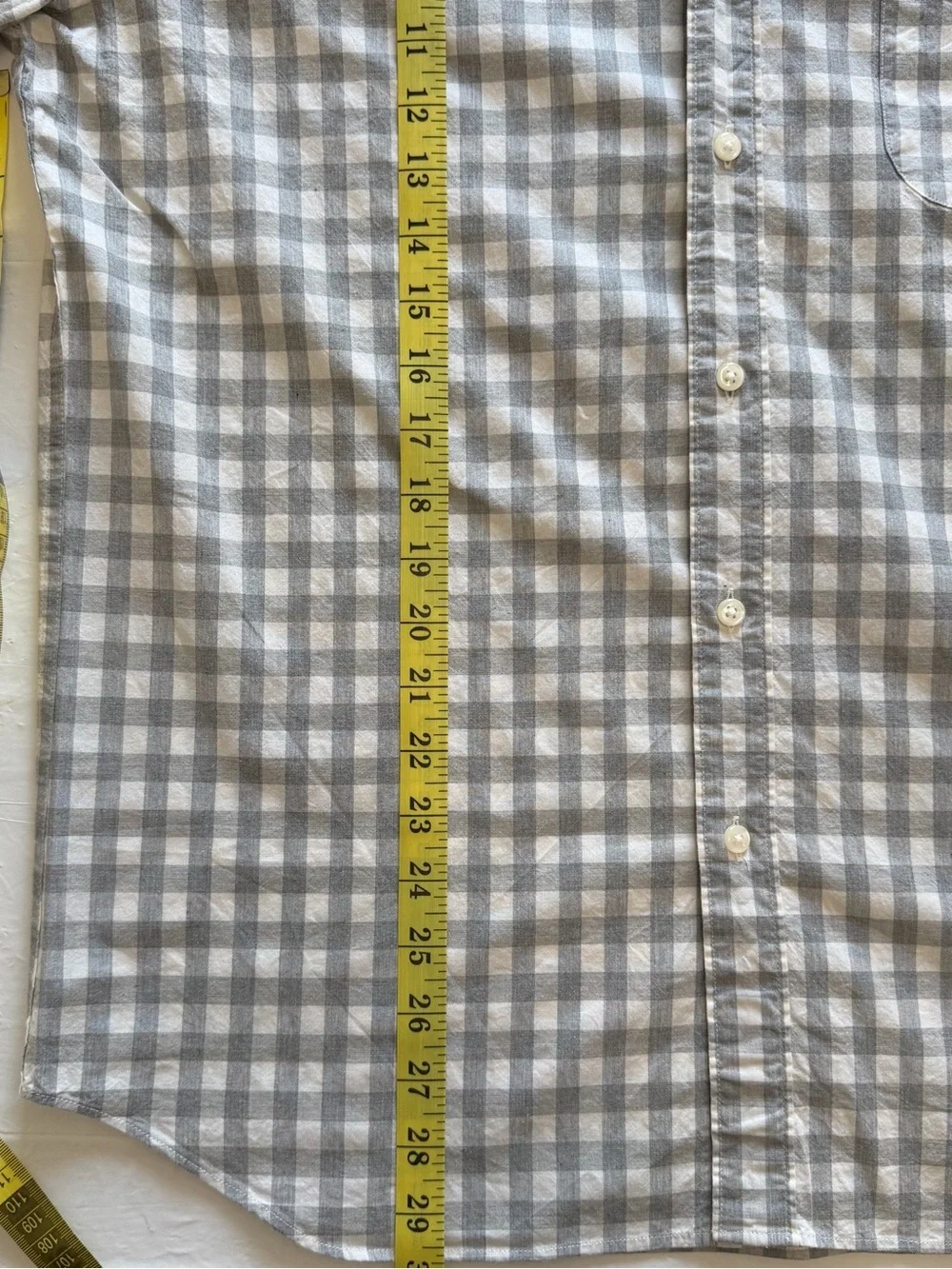 J.Crew Slim Secret Wash Gingham Button Down Shirt Grey White Large